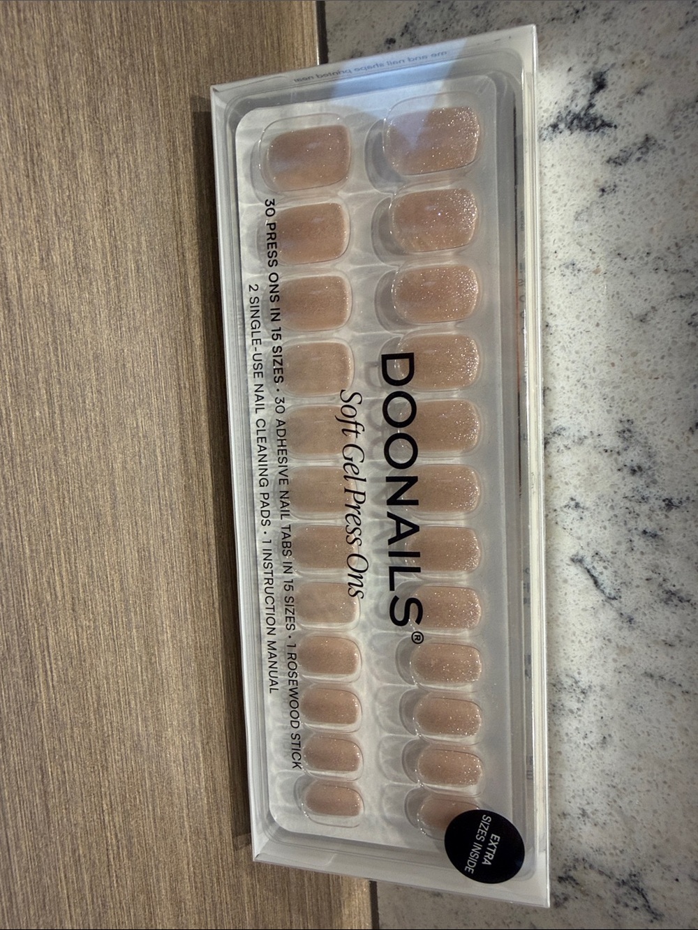 Doonails Soft Gel Press-On Nails in Champagne - 30 Pack